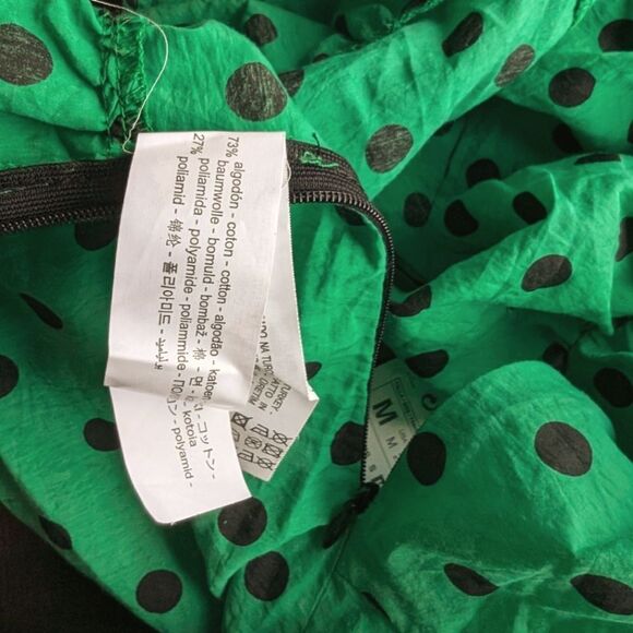 NWT ZARA Polka Dot Sleeveless Crop Top in Green size M - Picture 6 of 10